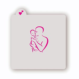 Estêncil Papai com Filho